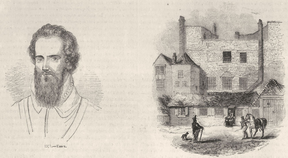 ESSEX. Beauchamp Tower, parade 1845 old antique vintage print picture